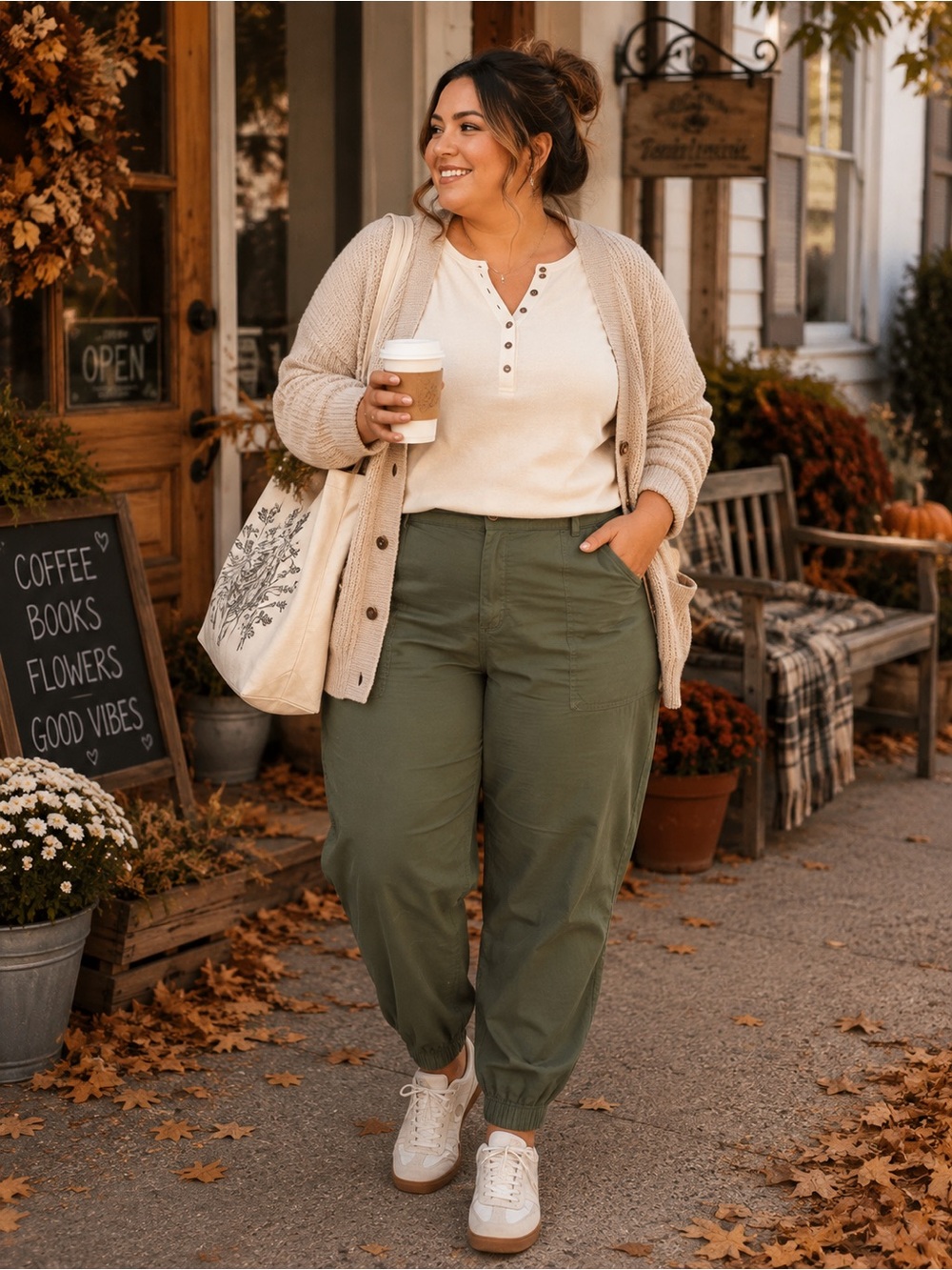 137.) Lane Bryant / Casual Olive Utility Jogger Pants - Comfortable Everyday Fit